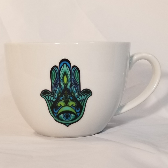 Hamsa Hand Good Luck Coffee Mug Better Homes and Gardens Tea cup 16 oz. - Picture 5 of 9